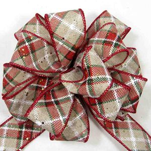 wired argyle plaid ribbon