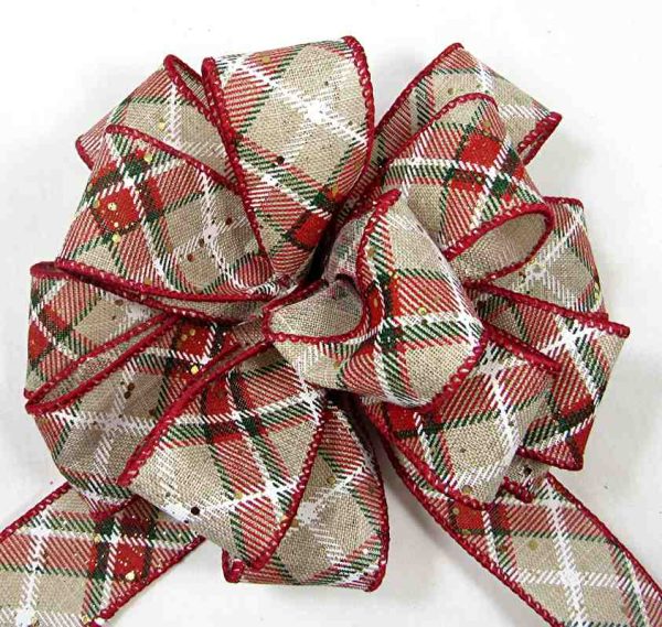 wired argyle plaid ribbon