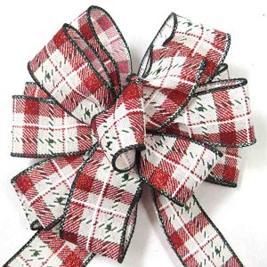 wired plaid ribbon