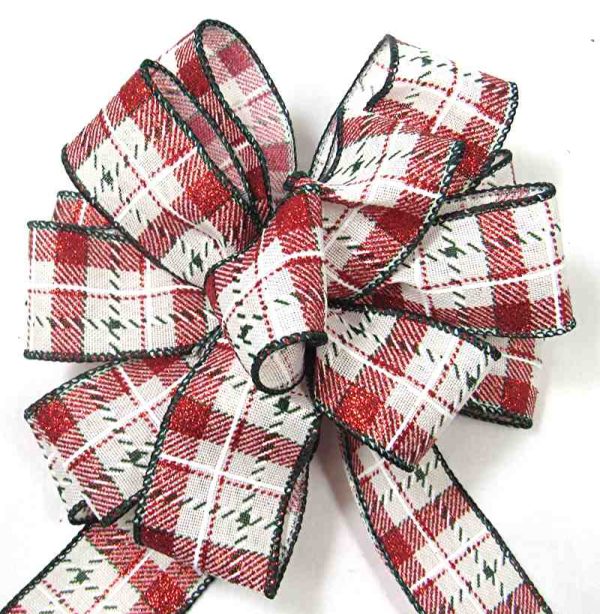 wired plaid ribbon