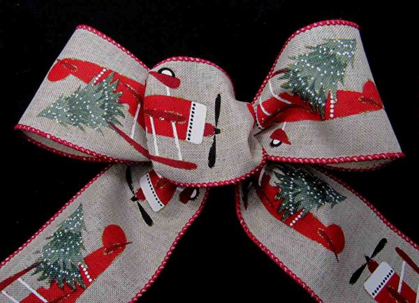 christmas plane ribbon