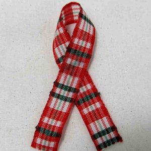 thin Christmas Plaid Ribbon