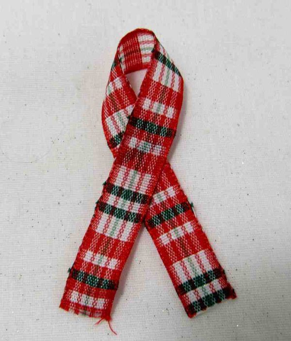 thin Christmas Plaid Ribbon