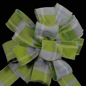 moss plaid ribbon