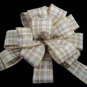 coffee plaid ribbon